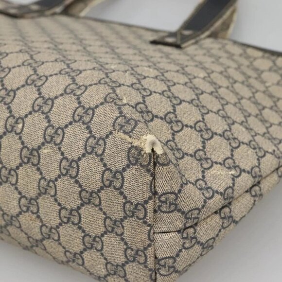GUCCI GG Supreme Sherry Line Tote Bag PVC Navy Silver 211134 Auth bs27569 - Picture 5 of 16